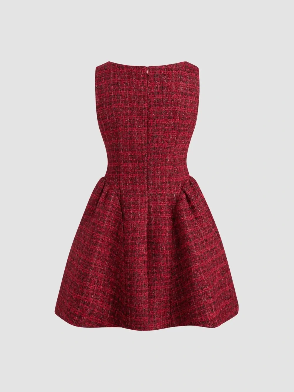 CIDER TWEED BOAT NECK MINI DRESS RED Size XS